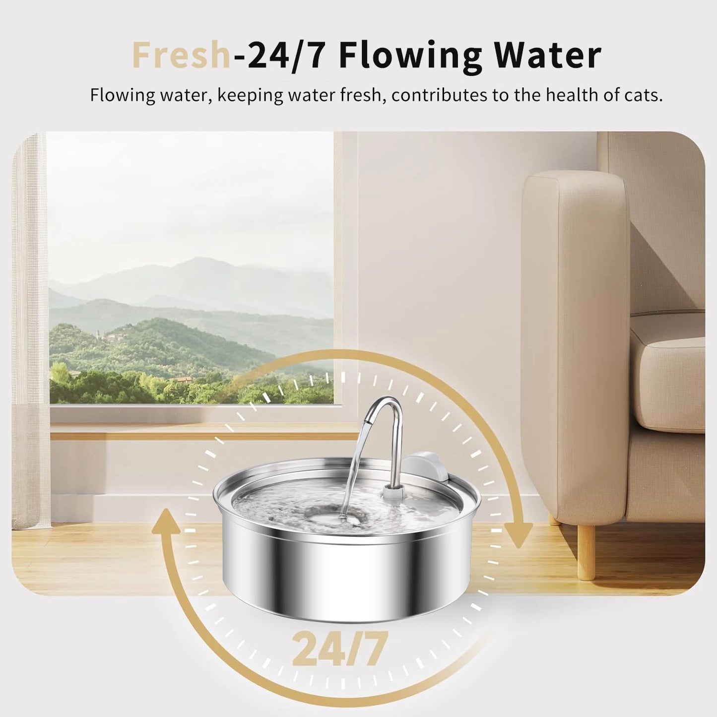 Fontaine à eau automatique en acier inoxydable pour chat et chien – Distributeur intelligent