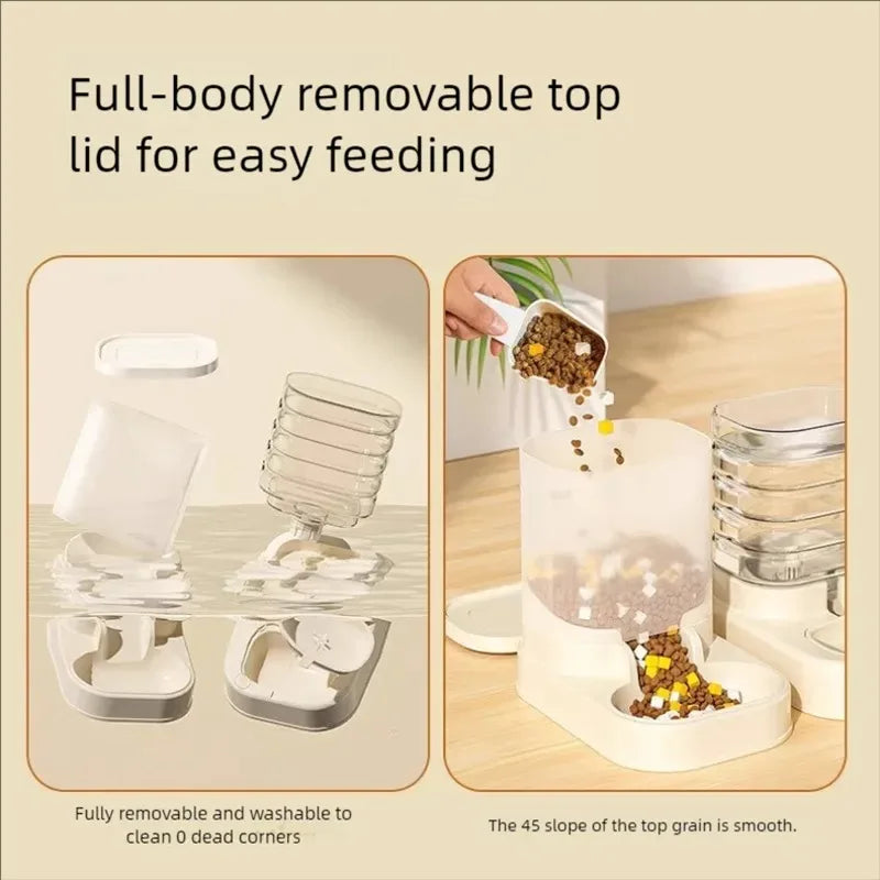 Gravity Pet Feeder and Water Dispenser Set Automatic Dog Feeder and Dog Water Dispenser for Dogs, Cats, Pets, Animals, Large Capaci