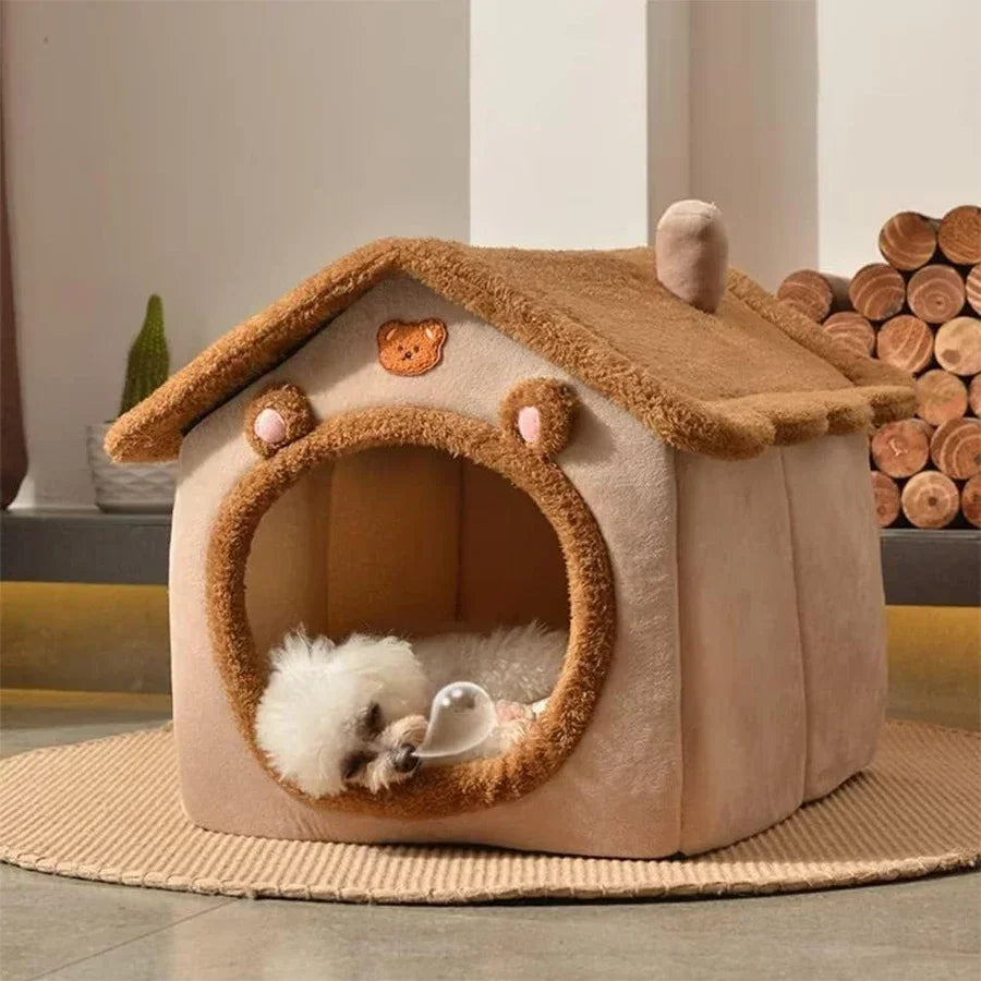 New Foldable Pet House Removable Washable Cat House Puppy Cave Sofa Pet Bed House for Extra Small Dogs and Small and Medium Cats