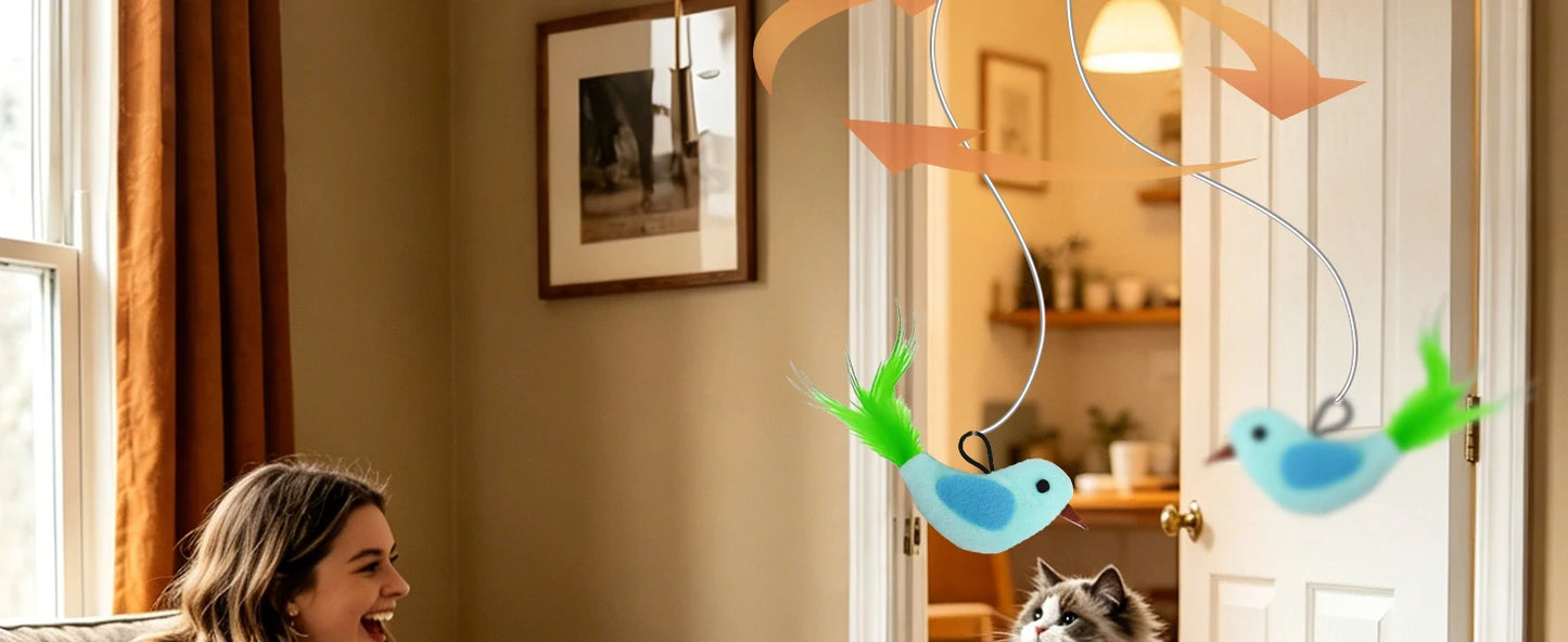 Interactive Cat Toys for Indoor Cats, Rechargeable Durable Safe Hanging Cat Toy for Bored Kittens & Adult Cats