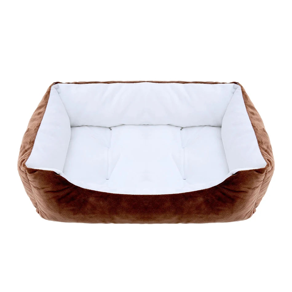 Lit canapé carré en peluche apaisant hiver pour petits et moyens chiens et chats