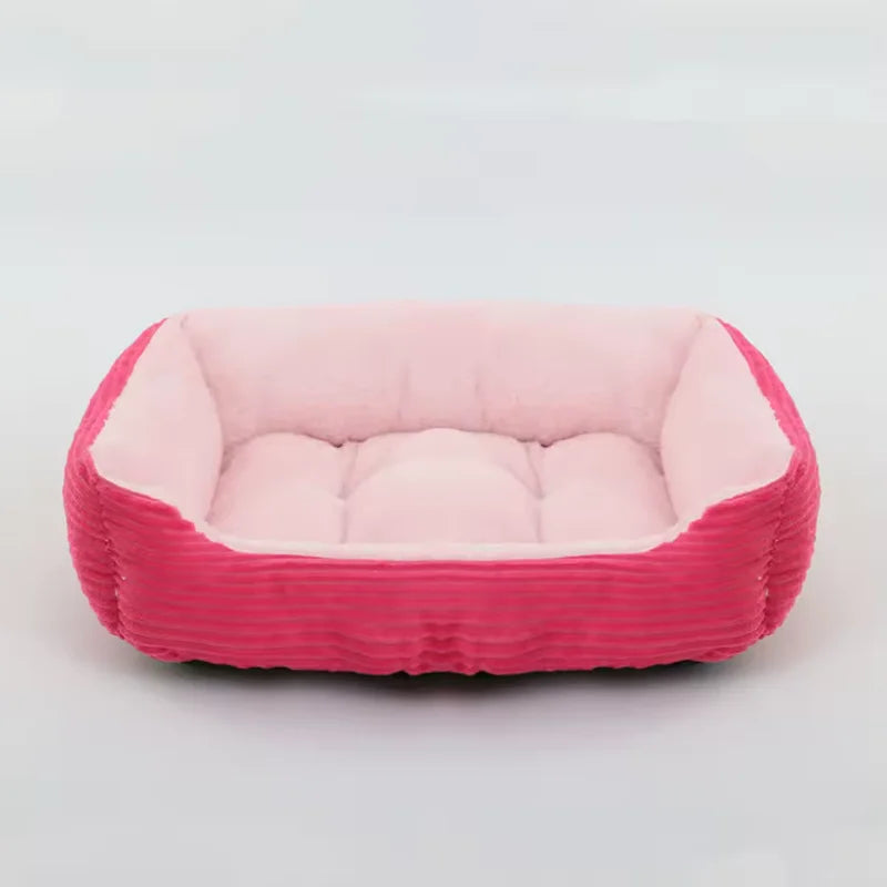 Lit canapé carré en peluche apaisant pour petits et moyens chiens et chats