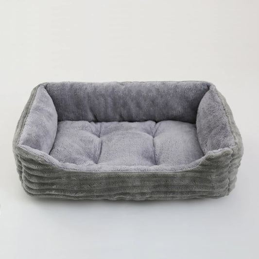Lit canapé carré en peluche apaisant hiver pour petits et moyens chiens et chats