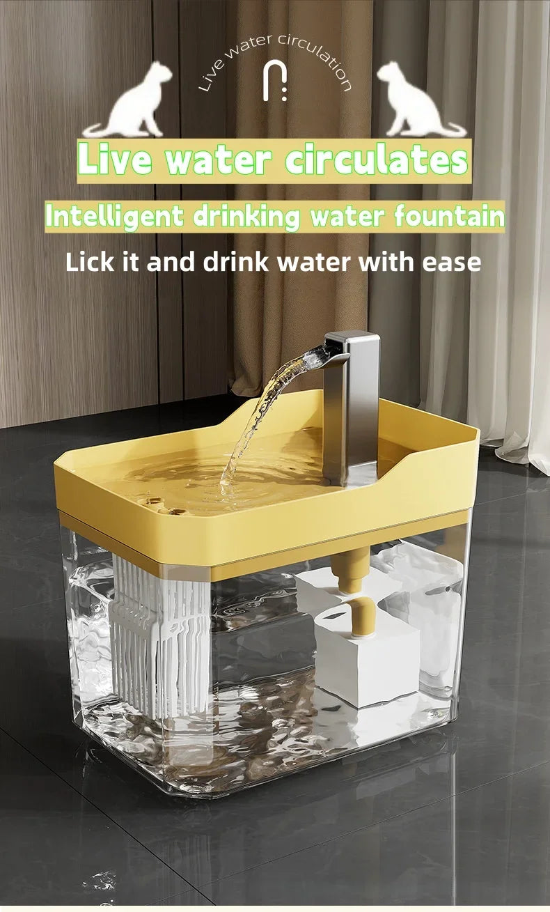 Cat Water Fountain Auto Filter USB Pet Drinking Dispenser Live Water Circulation Quiet Automatic Fountain for Cats and Small Pet