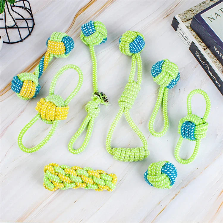 Dog Toy Rope Ball Toy for Dogs Training Toy for Dogs Teeth Cleaning Tug Toy Interactive Knot Rope Resistant To Biting Molars