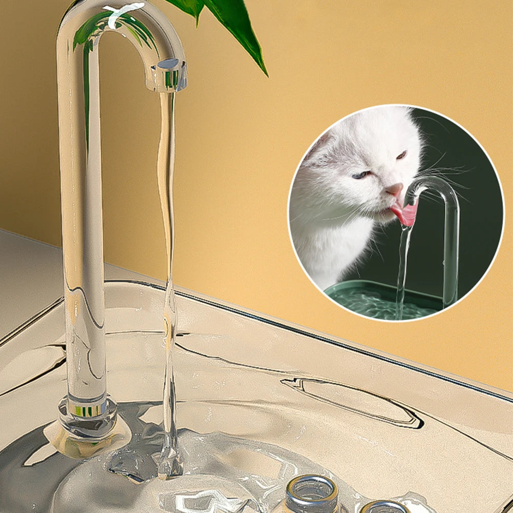 Fontaine à eau transparente USB silencieuse pour chat – Filtre automatique, 1,5 L