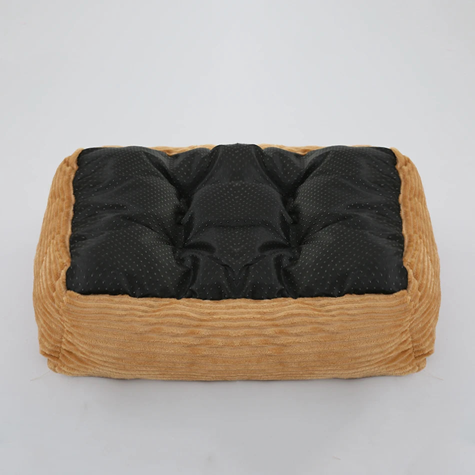 Lit canapé carré en peluche apaisant hiver pour petits et moyens chiens et chats