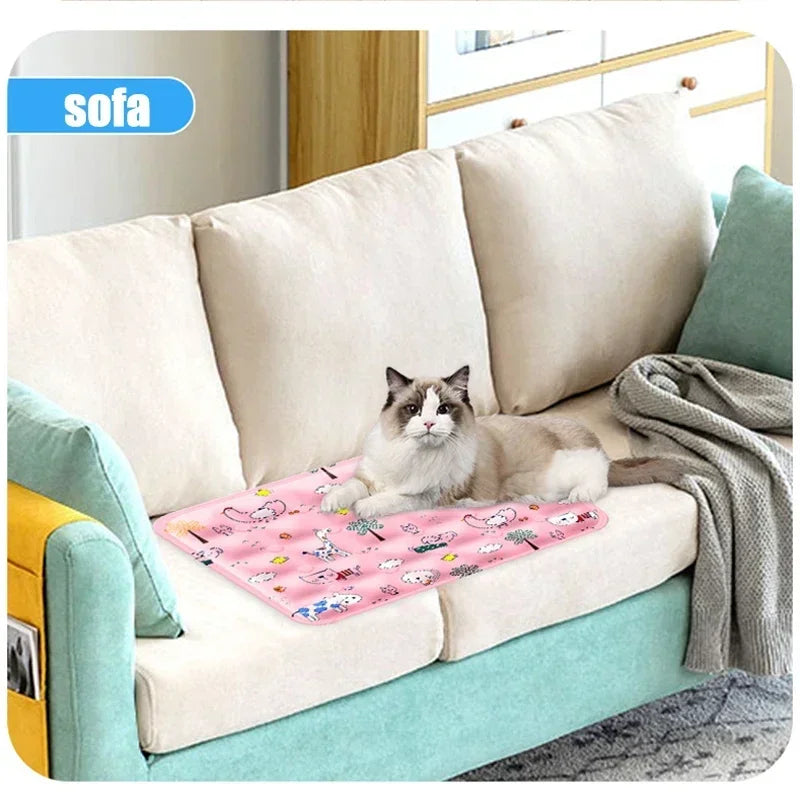 Tapis rafraîchissant réutilisable pour chien et chat — couverture glace durable canapé été