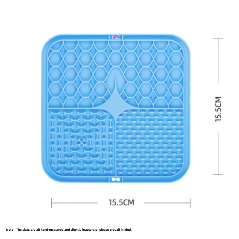 Tapis à lécher en silicone pour chien – Alimentation lente, distraction bain, ventouse