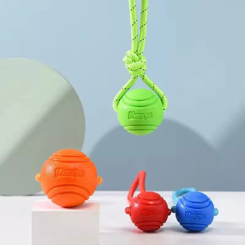 Dog Training Ball on Rope Cotton Nontoxic Durable Interactive Dog Toy for Small Large Dogs Tugging Throwing Catching Chewing