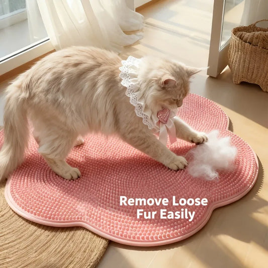 Coussin brosse de toilettage 2 en 1 pour chat — tapis de sommeil nid pour chaton et chiot