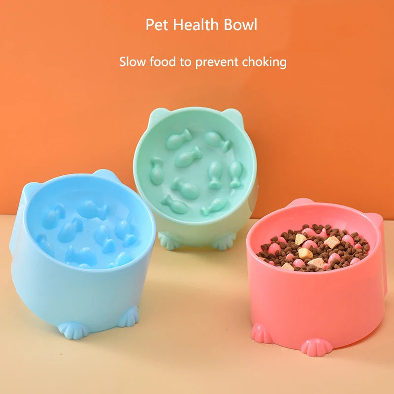 Anti-gobble bowl with neck support for dogs and cats – Food puzzle
