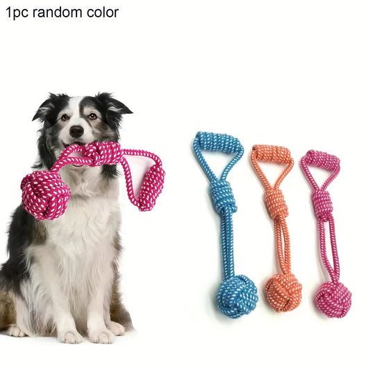 Jouet corde avec balle durable pour chien – À mâcher et tirer, toutes races, couleur aléatoire