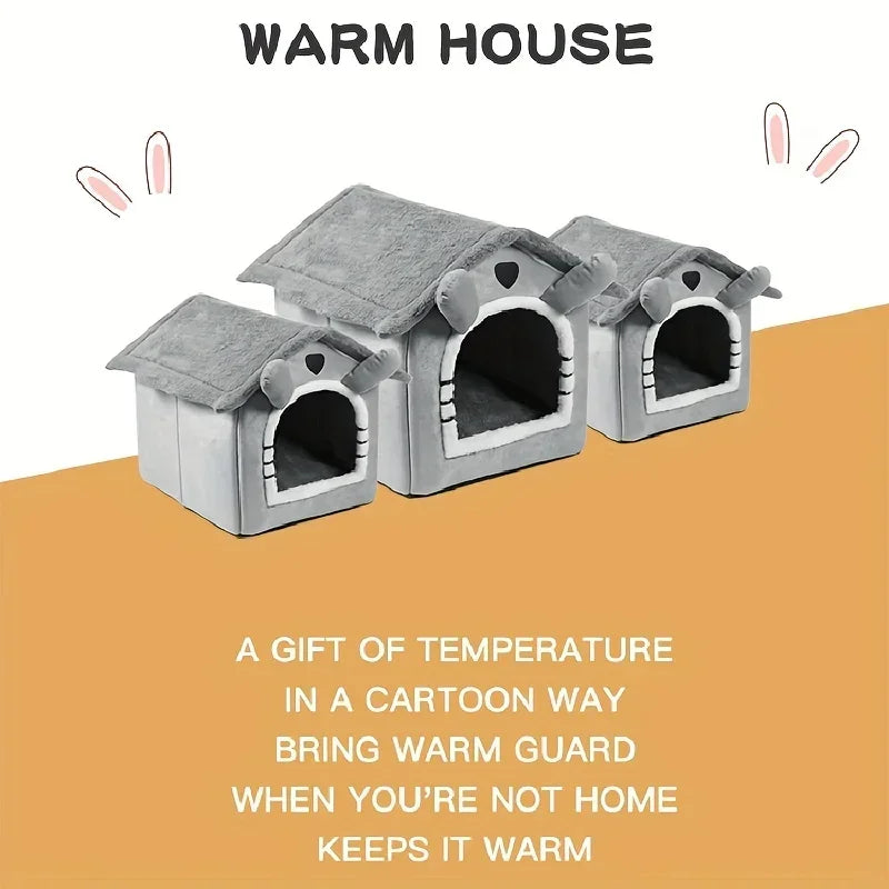 New Foldable Pet House Removable Washable Cat House Puppy Cave Sofa Pet Bed House for Extra Small Dogs and Small and Medium Cats