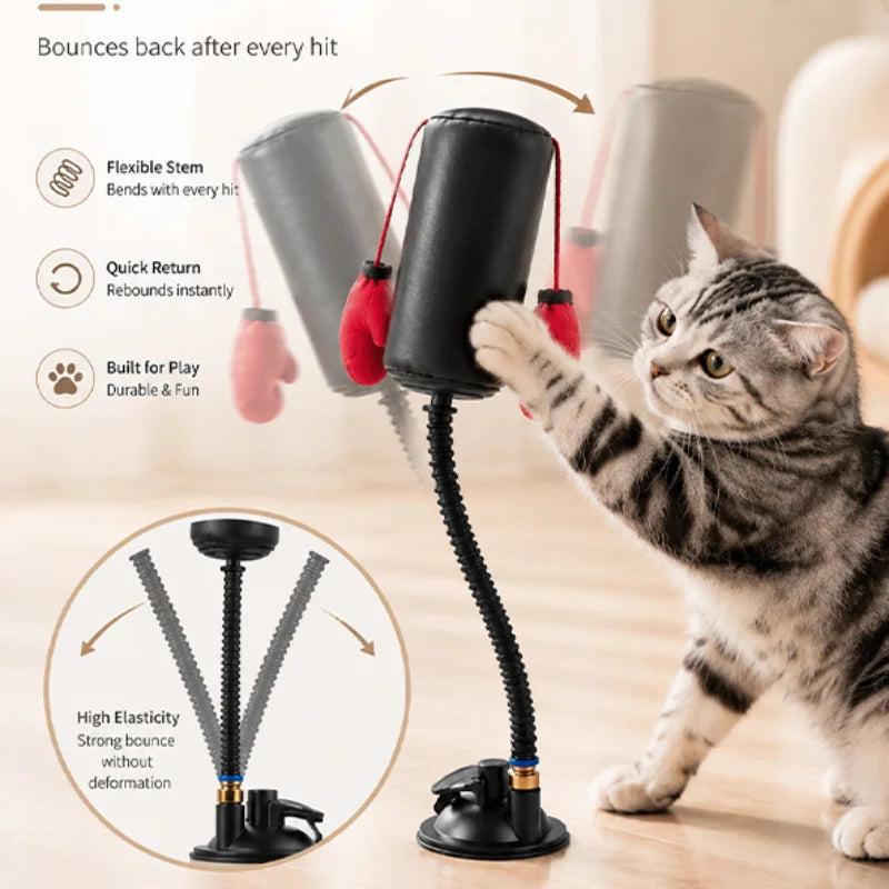 Interactive Cat Boxing Toy Multifunctional Entertainment for Self-Relaxation Fun Exercise Toy for Indoor Cats Kitten Activity
