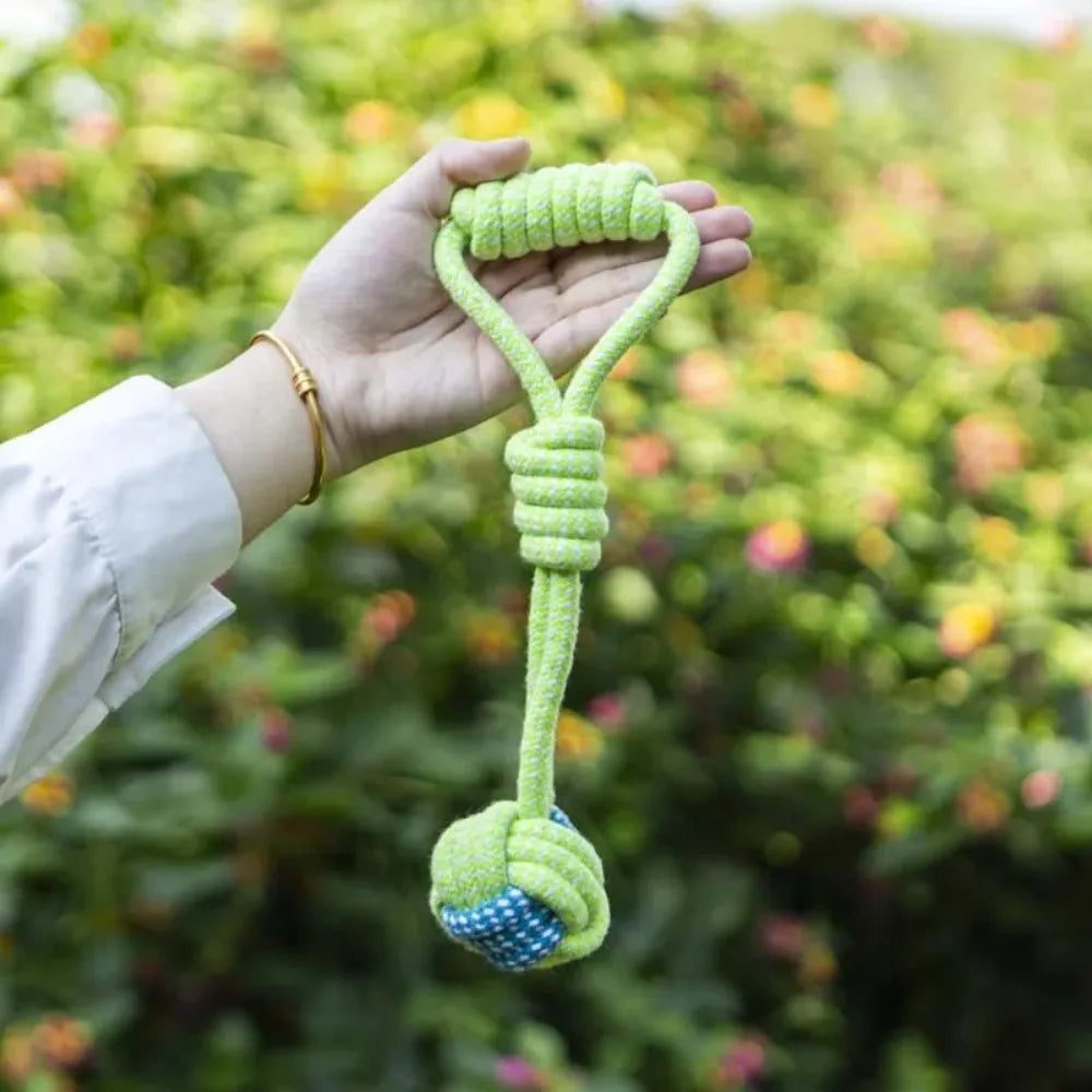 Dog Toy Rope Ball Toy for Dogs Training Toy for Dogs Teeth Cleaning Tug Toy Interactive Knot Rope Resistant To Biting Molars