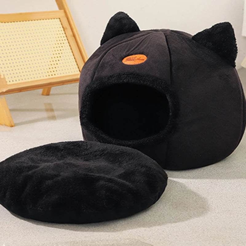 Lit grotte tente cosy pour chat — nid cave chaud pour l'hiver et petit chien