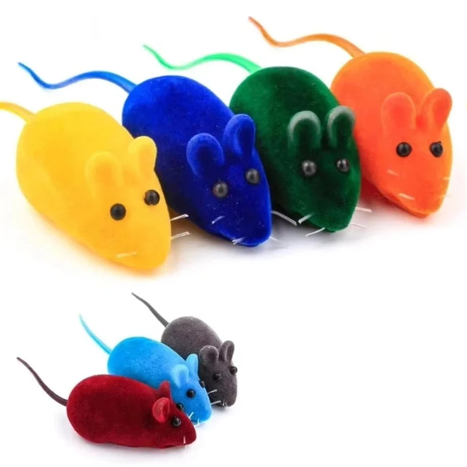 Interactive Cat Mouse Toy with Squeaky Sound, Simulation Rat Toy for Kittens Cats Pet Play Color Random
