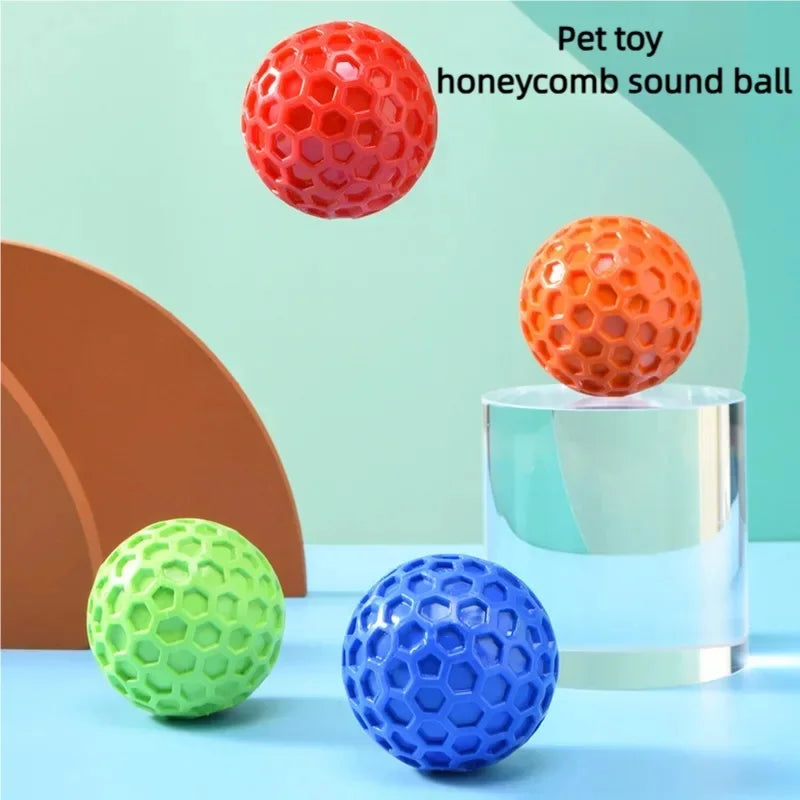 Squeaky Dog Chew Ball Durable TPR Toy For Aggressive Chewers Dental Care Interactive Fetch Pet Toy For Small Medium Large Dogs