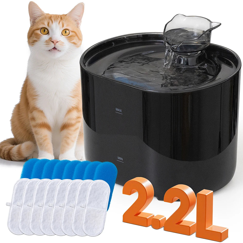 Cat Water Fountain Auto Recirculate Filtering Cats Dog Water Dispenser USB Electric Mute Pump Cat Ear Pet Cats Drinking Fountain