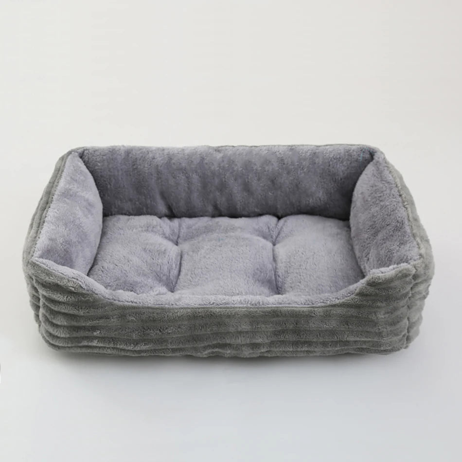 Lit canapé carré en peluche apaisant pour petits et moyens chiens et chats