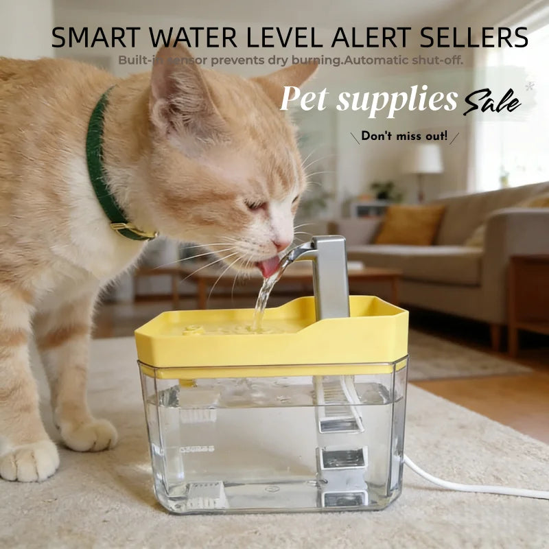 Automatic 1.5 L USB Pet Water Fountain for Cats and Small Dogs – Filtered, Silent