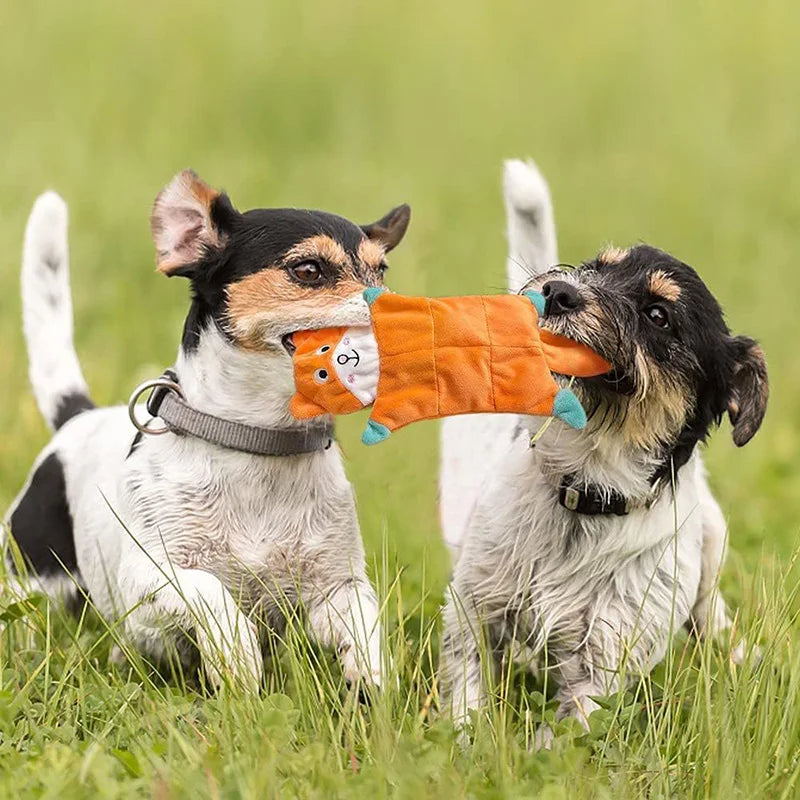 Animal-shaped Dog Squeaky Toy Bite-resistant Plush Pet Toys for Small Medium  Dogs Interactive Puppy Toys Dog Accessories