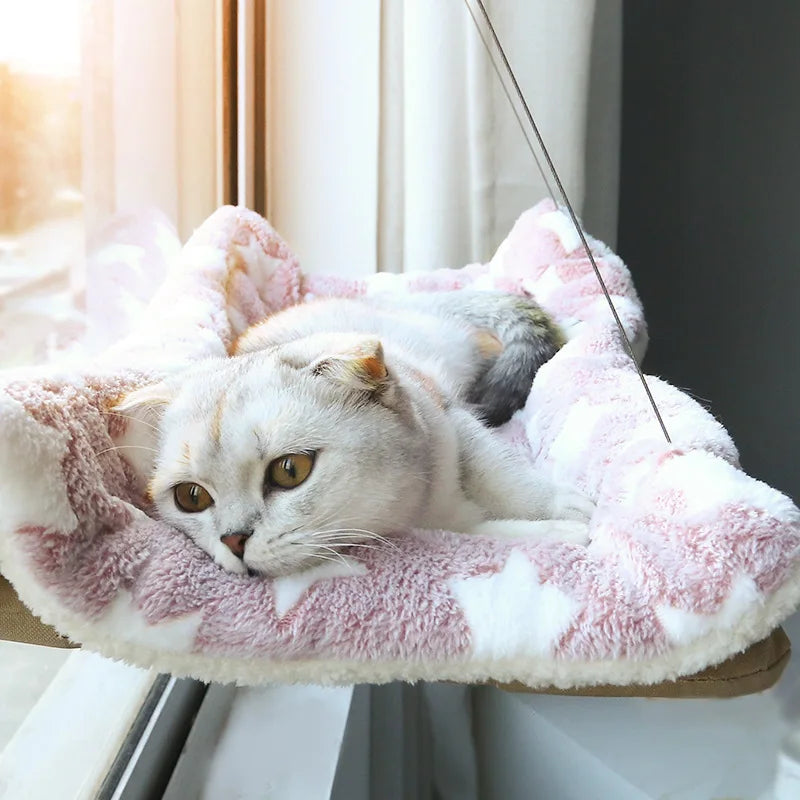 New Pet Cat Hammock Hanging Cat Bed Bearing 20 kg Comfortable Sunny Window Seat Kitten Climbing Frame Pet Supplies