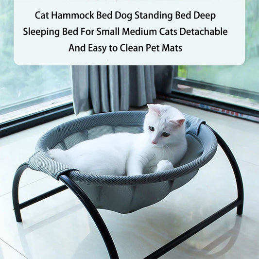 Hamac lit pour chat et chien — lit de repos profond démontable facile à nettoyer petits et moyens animaux