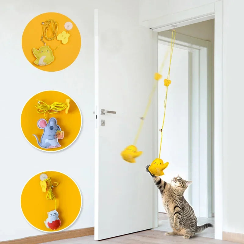 Interactive Cat Hanging Simulation Cat Toy Funny Self-hey Interactive Toy for Kitten Playing Teaser Wand Toy Cat Supplies