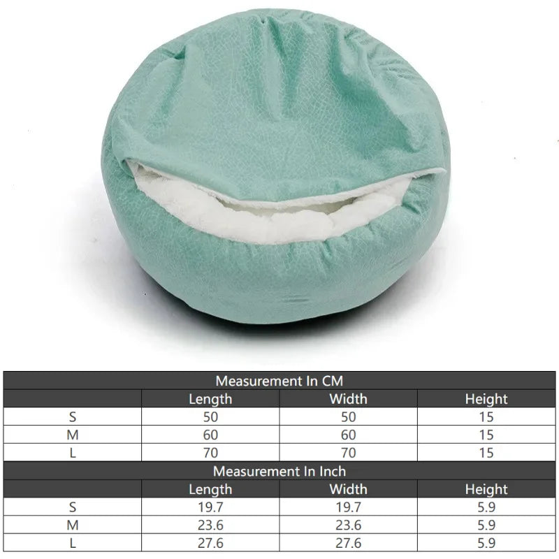 Lit orthopédique avec couverture à capuche pour chien et chat — chaud, imperméable et lavable