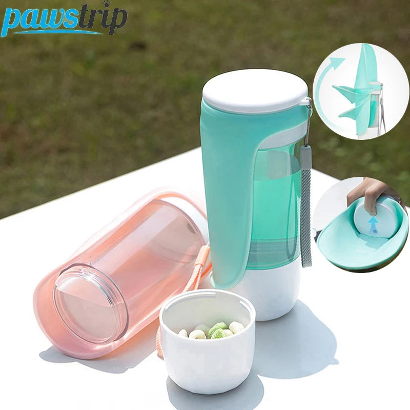 Gourde 2 en 1 portable pour chien avec bol pliable — petits et grands chiens