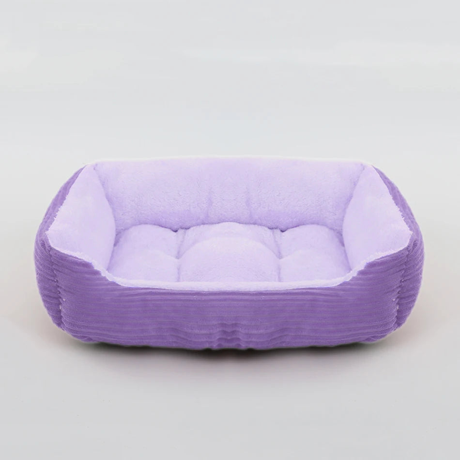 Lit canapé carré en peluche apaisant hiver pour petits et moyens chiens et chats