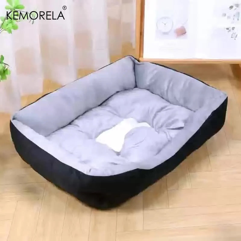 Lit orthopédique en peluche haute densité pour chiens de toutes tailles — confort toutes saisons