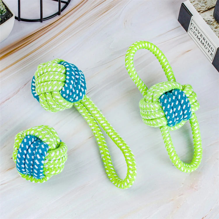 Dog Toy Rope Ball Toy for Dogs Training Toy for Dogs Teeth Cleaning Tug Toy Interactive Knot Rope Resistant To Biting Molars