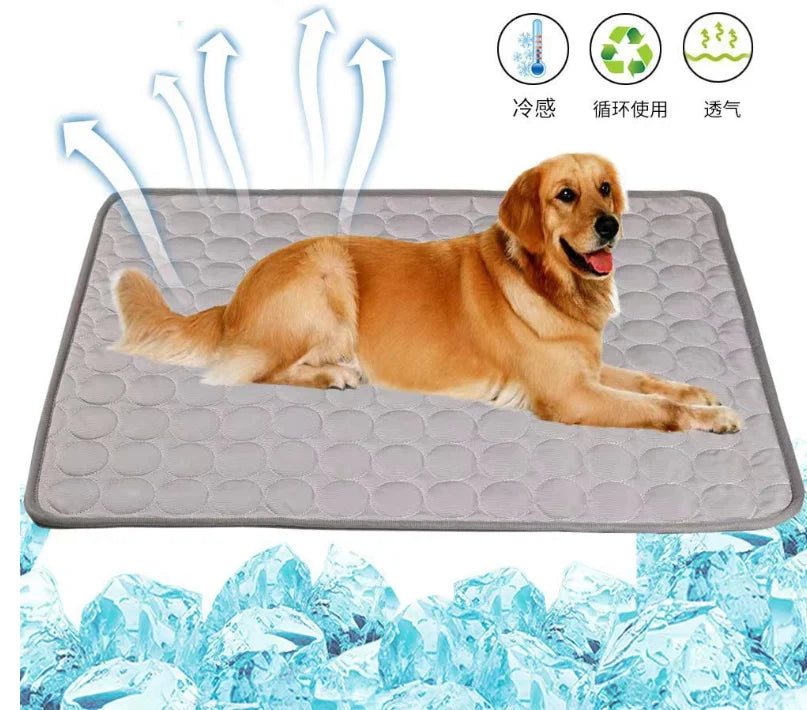 Dog Cooling Mat Summer Washable Portable Pet Cooling Pad for Dogs Cat Ice Silk Blanket Sofa Breathable Sleeping Mat
