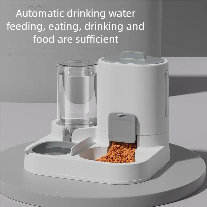Automatic Pet Feeder And Water Dispenser Two-in-One Bowl Large Capacity For Cats Dogs Smooth Feeding System Pet Supplies