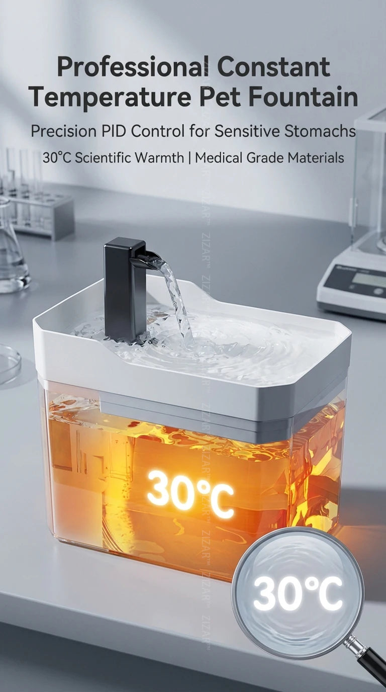 Fontaine à eau intelligente à température constante pour chat et chien – 25-30°C
