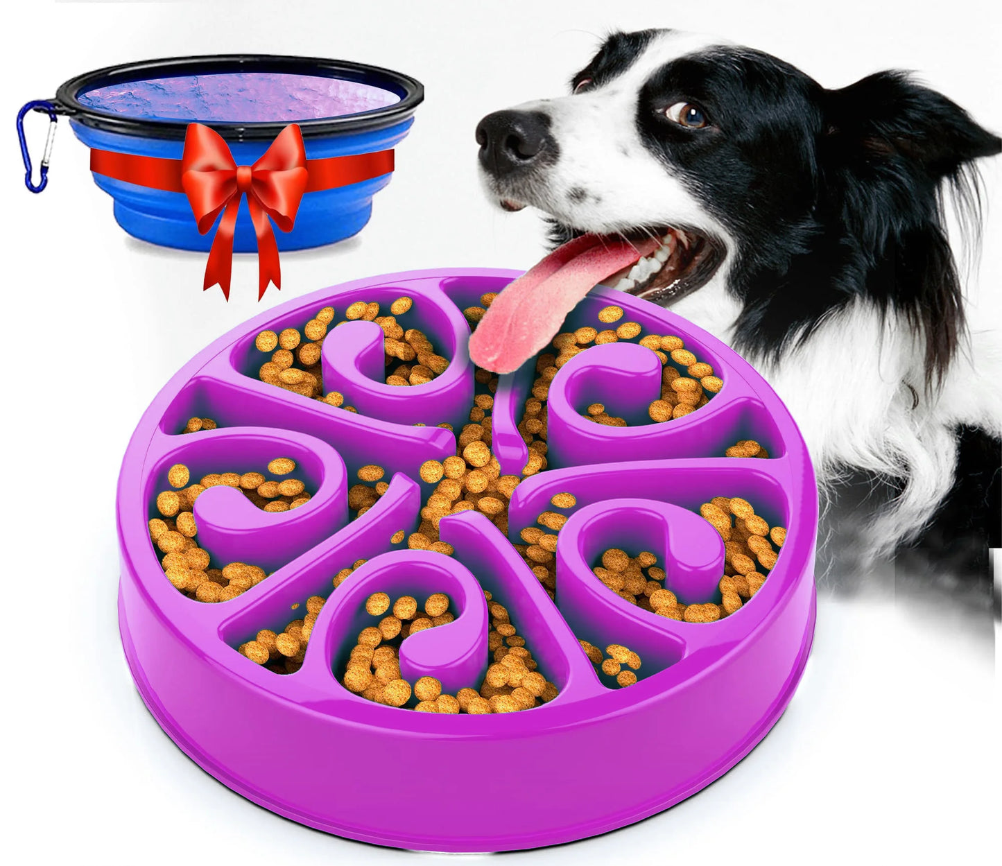 Gamelle anti-glouton pour chien – Antidérapante, grands et petits chiens