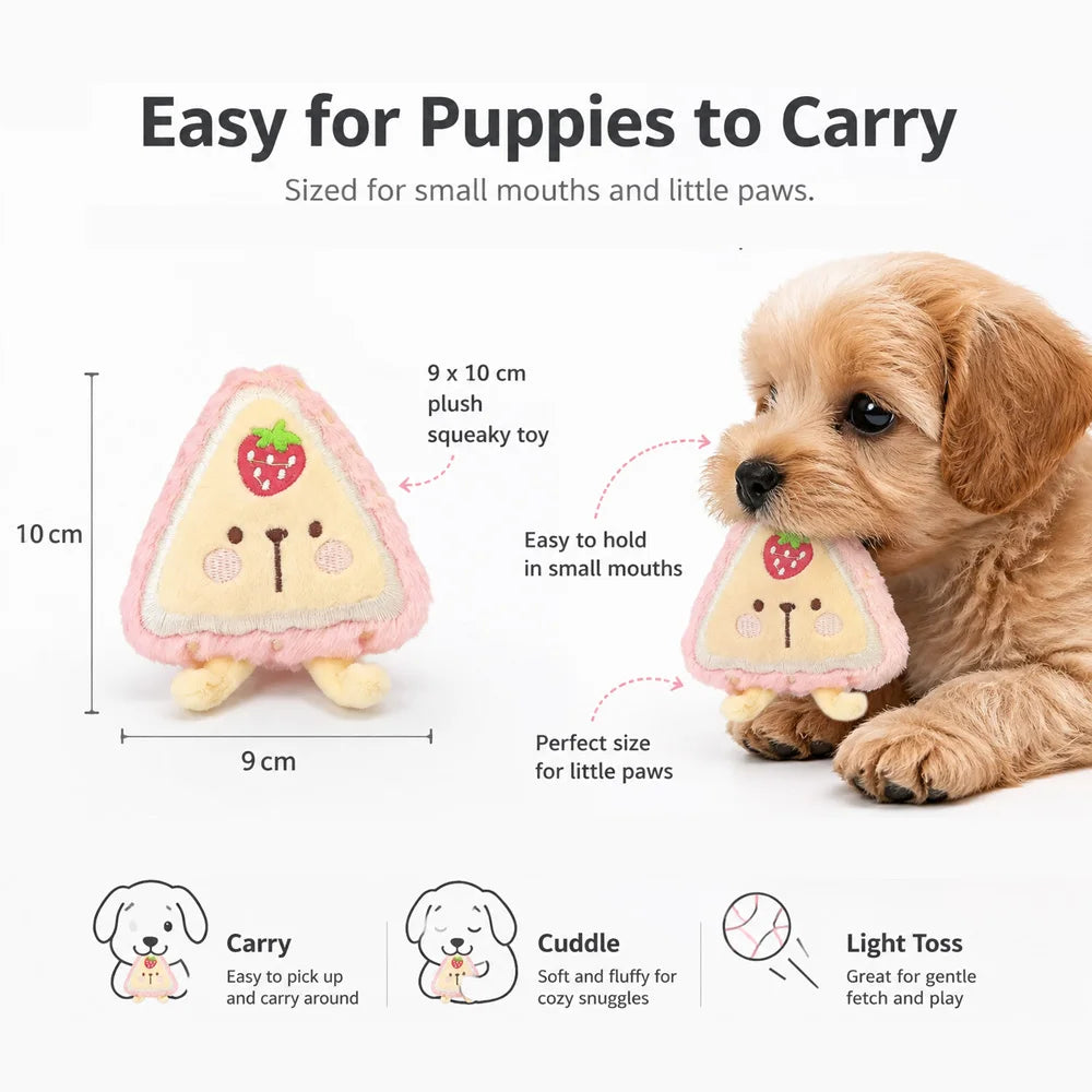 Squeaky Plush Dog Toys Cute Food Shape Soft Chew Toys for Small Dogs Puppies Non-Toxic Interactive Pet Toy for Daily Play