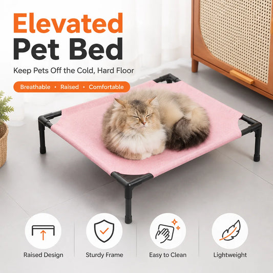 Lit de camping surlevé pliable pour chien et chat — hamac portable lavable — version 2