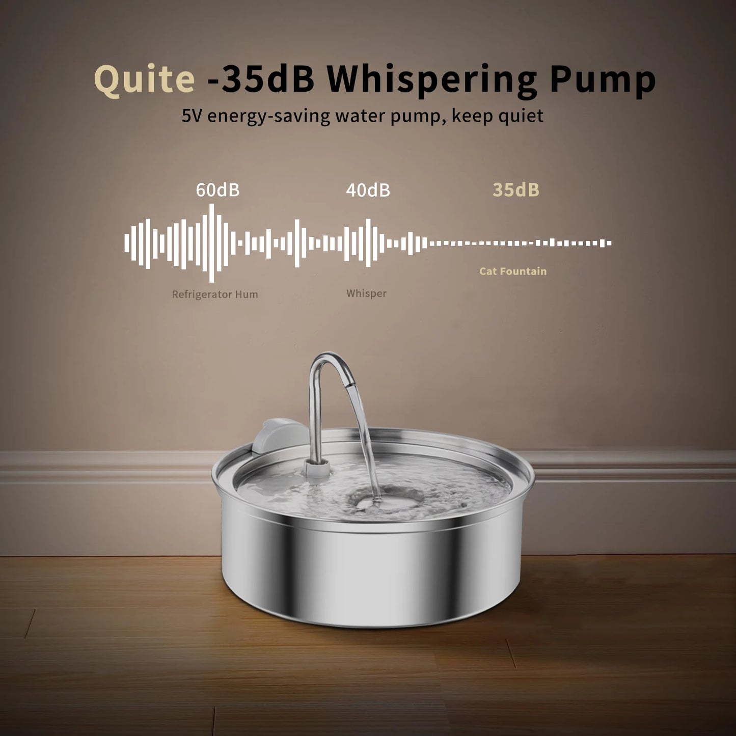Fontaine à eau automatique en acier inoxydable pour chat et chien – Distributeur intelligent