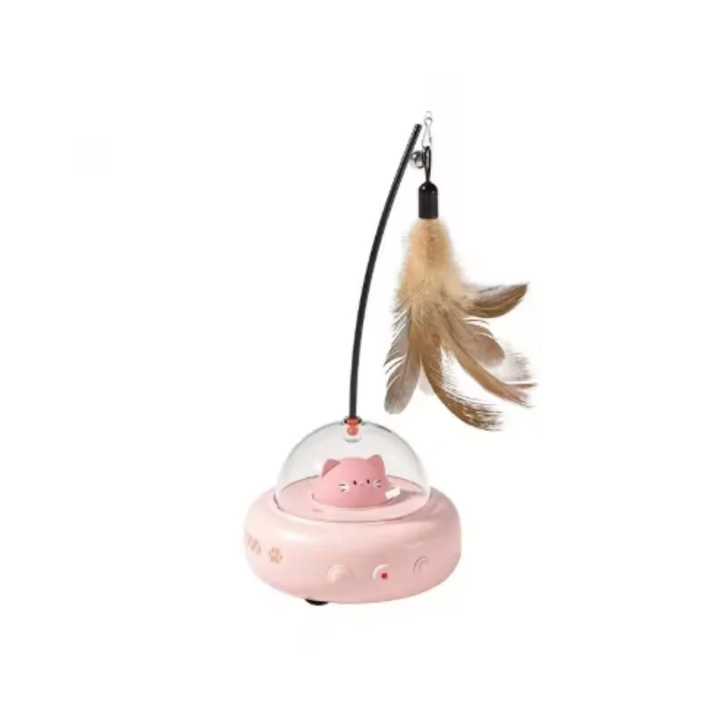 Interactive Electric Rechargeable Feather Wand Cat Teaser Toy Sensing Pet Chase And Hunt Interactive Wand for Cats