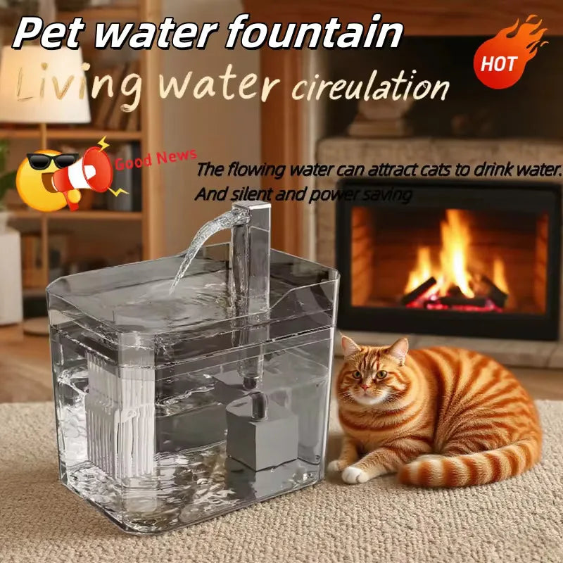 Fontaine à eau automatique USB pour chat et petit animal – Filtre, circulation continue