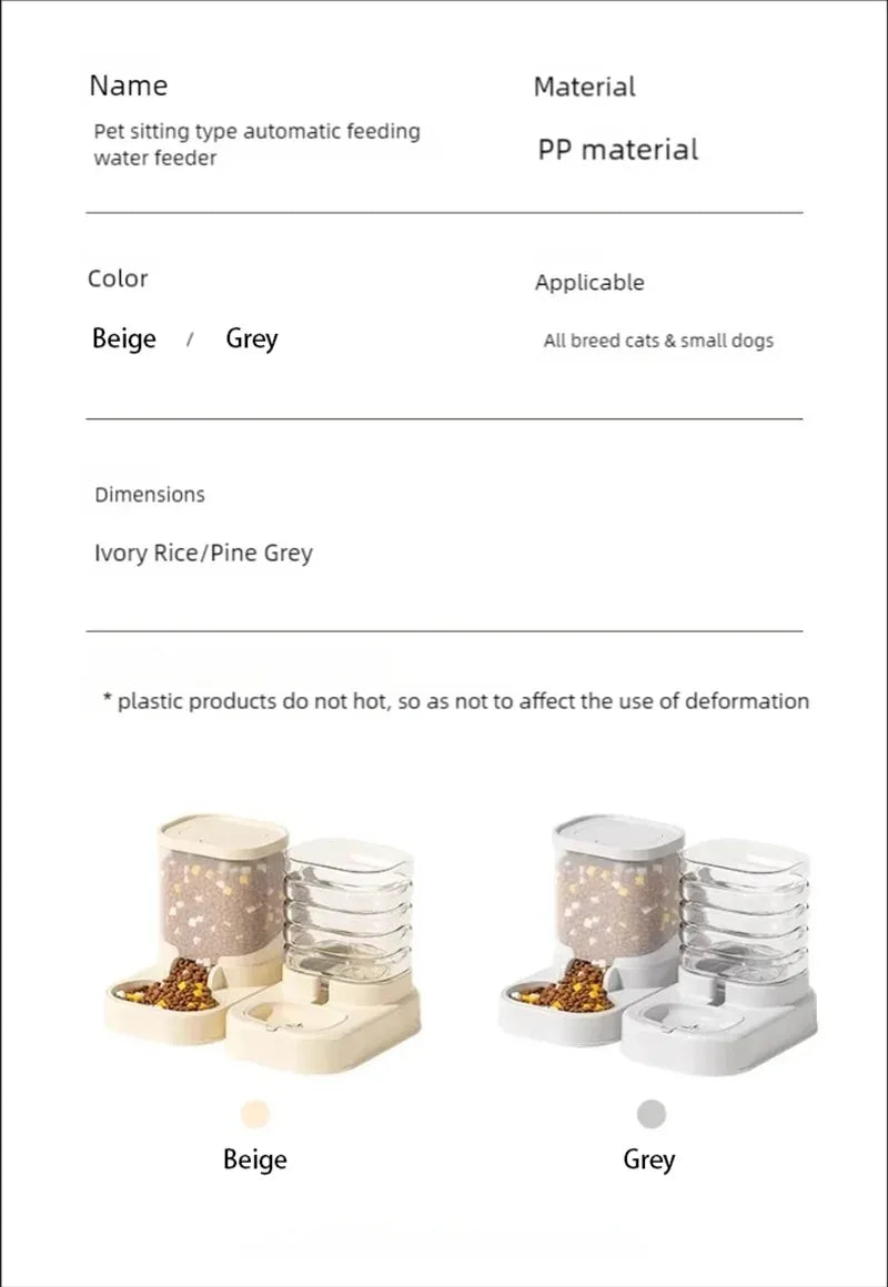 Gravity Pet Feeder and Water Dispenser Set Automatic Dog Feeder and Dog Water Dispenser for Dogs, Cats, Pets, Animals, Large Capaci