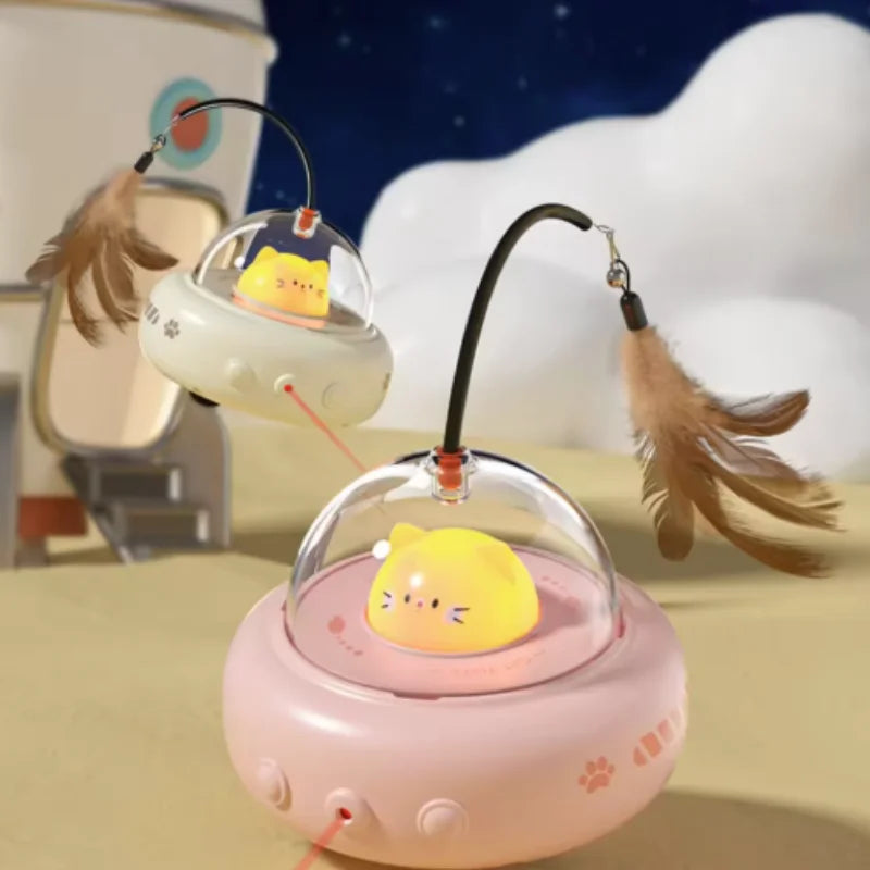 Interactive Electric Rechargeable Feather Wand Cat Teaser Toy Sensing Pet Chase And Hunt Interactive Wand for Cats