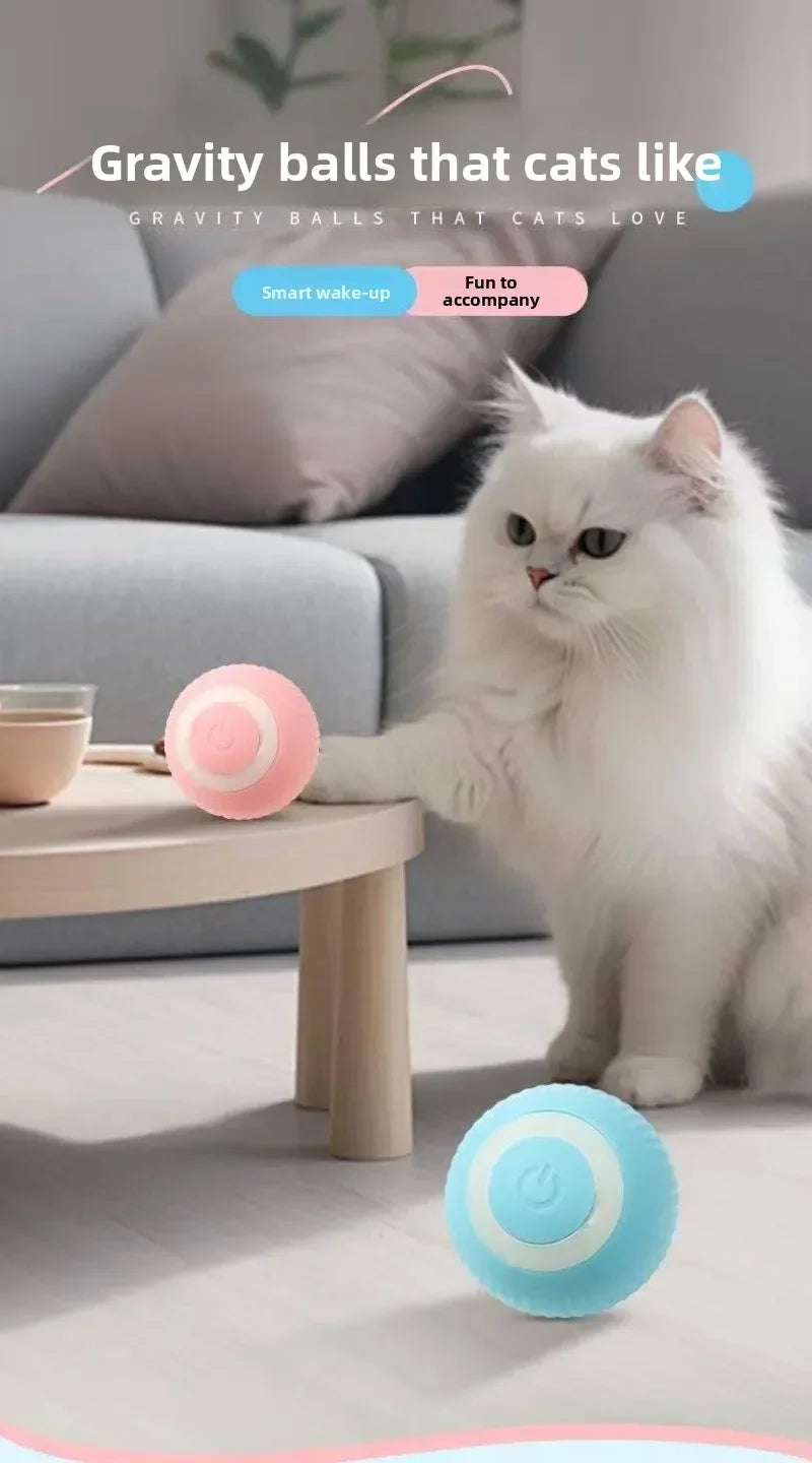 Smart Cat Toy Automatic Rolling Ball Electric Cats Toys Interactive for Pet Training Self-moving Kitten Toys for Indoor Playing