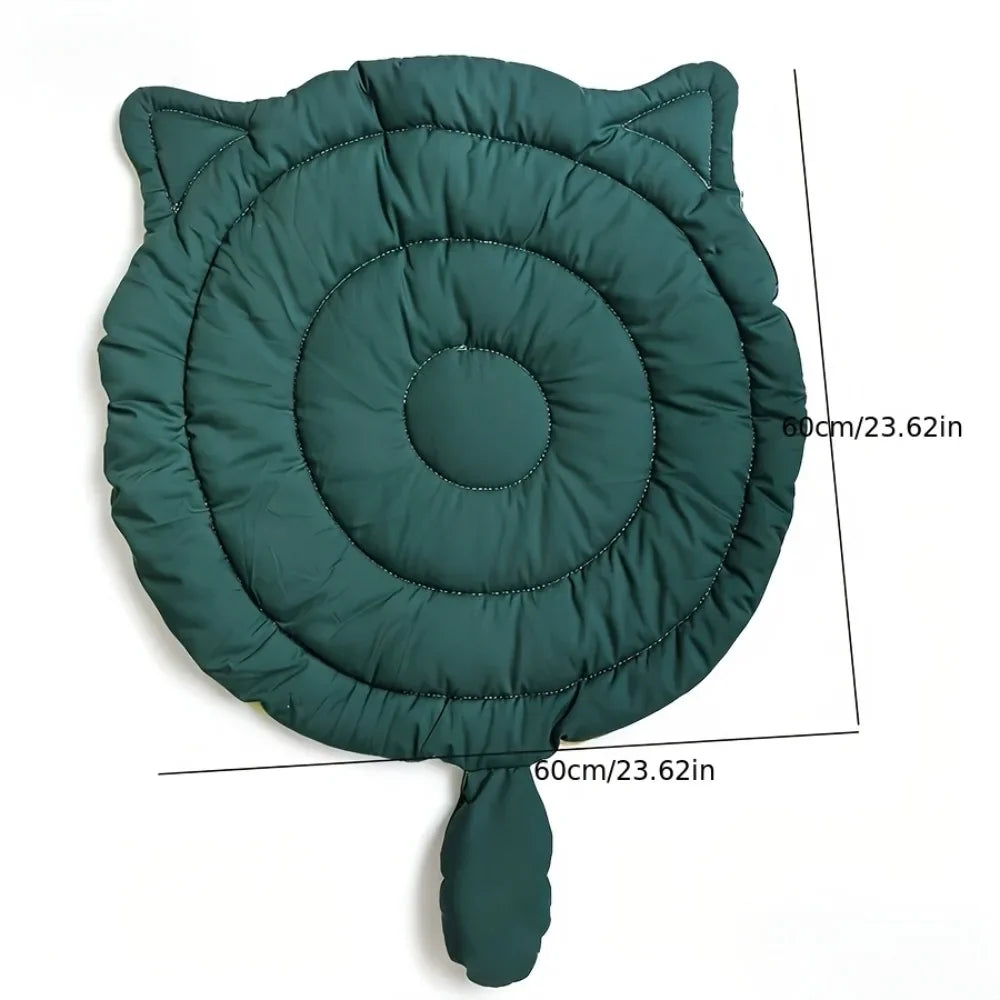 Cute Plush Cushion Cat Bed 1pcCat Shaped Pet Bed Mat Soft Breathable Washable Sleeping Pad for Cats Dogs All Season Use
