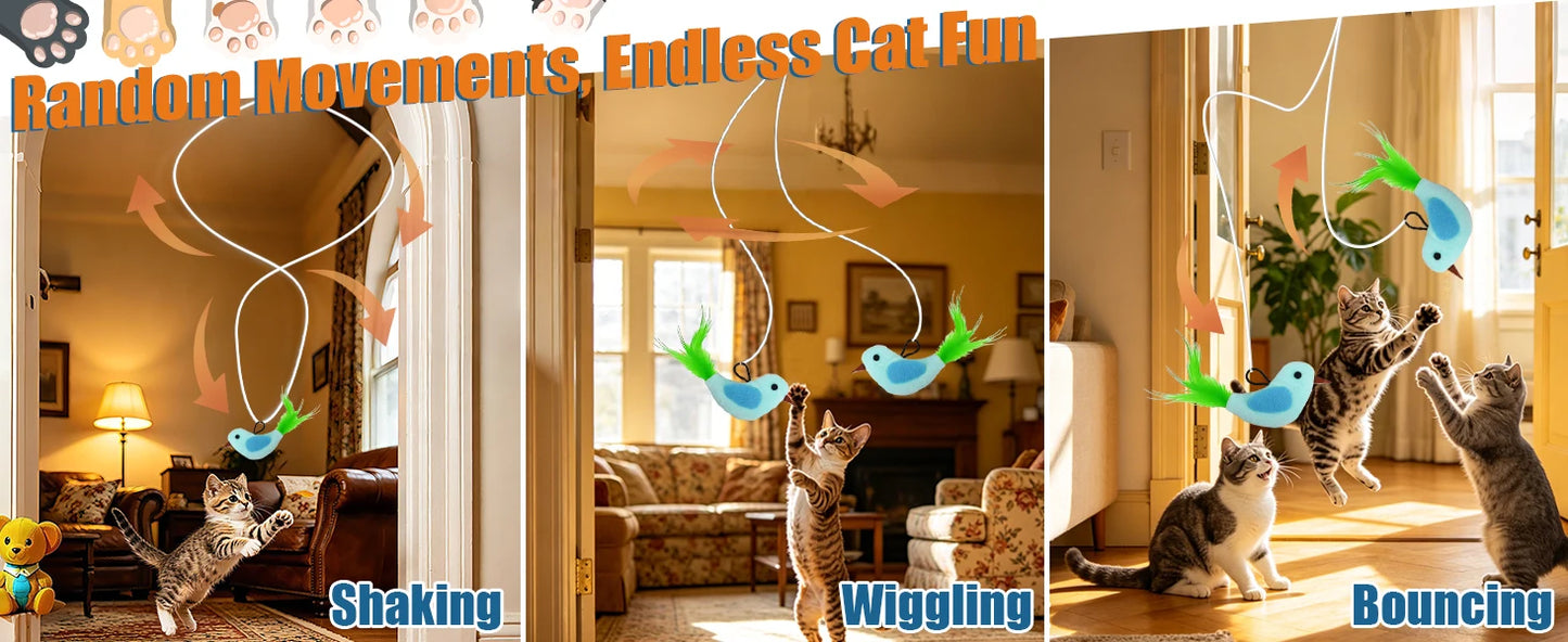 Interactive Cat Toys for Indoor Cats, Rechargeable Durable Safe Hanging Cat Toy for Bored Kittens & Adult Cats
