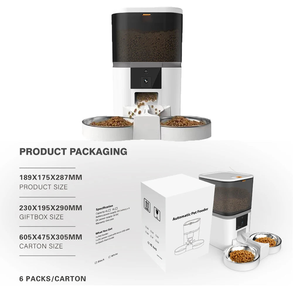 Double Meal Automatic Cat Feeder, Cat Feeder With Video, Tuya WIFI Automatic Dog Feeder, Programmable Pet Feeder, Multiple Models